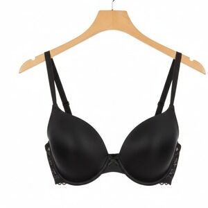 Maidenform One Fab Fit Bra 03150F‎ 36C Black Lace Demi Underwire Multiway Straps